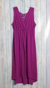 Vestido sin mangas Faded Glory 2X 18W/20W púrpura fucsia cuello en V informal - Imagen 1 de 8