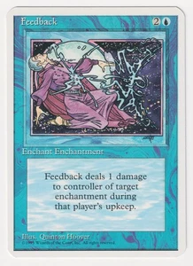Miscut Feedback LP 4th Edition 1995 MTG Magic Error Misprint Alpha Cut Corners! - Picture 1 of 2