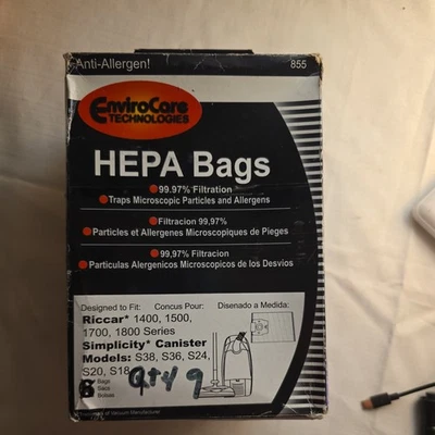 6 Fits For EnviroCare 1400, 1500 1700 1800 Series Canister Models HEPA Bags - Image 1 of 4
