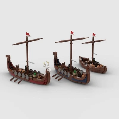Viking Village Expansion 21343 Ships for Collection 1023 Parts MOC-182527 - Image 1 of 4