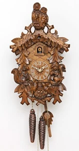 Cuckoo Clock Owls, squirrels, Nest KA 1626 EX NEW - Picture 1 of 1