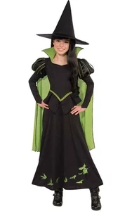 NIÑO NIÑAS MAGO OZ MALVADA BRUJA DEL OESTE ELEGANTE VESTIDO DE HALLOWEEN DISFRAZ - Imagen 1 de 2