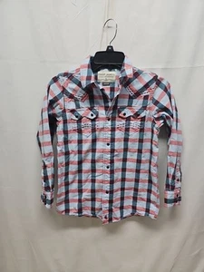 Cody James Western Shirt Youth Sz M Pearl Snap Plaid Cotton Long Sleeve - Picture 1 of 10