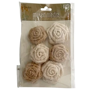 Rosas inglesas artesanales 6 piezas beige tostado crema flores decoración el estudio de papel - Imagen 1 de 1