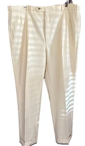Pantalones Palm Beach Para Hombre 42L Blanco Acanalados Ligeros Plisados - Imagen 1 de 9