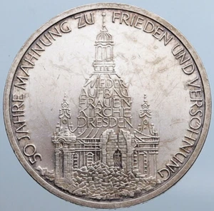 1995 J Germany Frauenkirche CATHEDRAL in DRESDEN Old Silver 10 Mark Coin i115290 - Picture 1 of 2