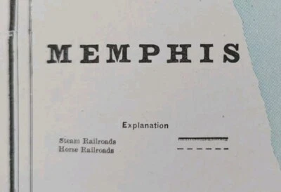 Vintage 1900 MEMPHIS TENNESSEE Map 11"x14" Old Antique Original SHELBY COUNTY TN - Image 1 of 4