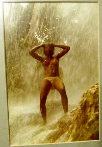 RARE Vintage HAITI Photo TOPLESS WOMAN POSSESSED VOODOO ERZULIE RITUAL WATERFALL - Picture 1 of 1