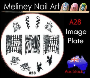 A28 Stamping Nail Art Image Plate Design Round XL Stencil metal - Picture 1 of 1