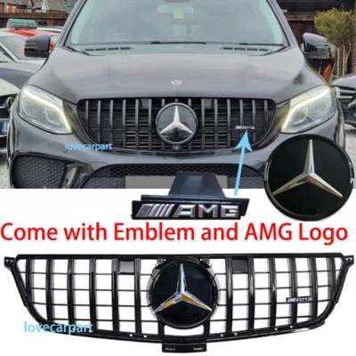 Grelha de capô 2012-2015 GTR com emblema para Mercedes Benz W166 ML350 ML400 550 Grill - Imagem 1 de 4
