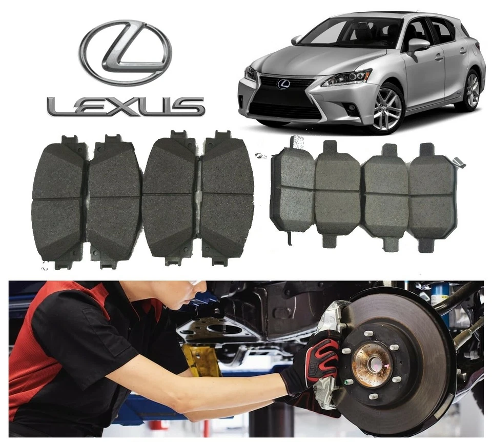 Juego de pastillas de freno delanteras 04465-47070 y traseras 04466-AZ213 originales OEM Lexus CT200H Foto 1 de 1