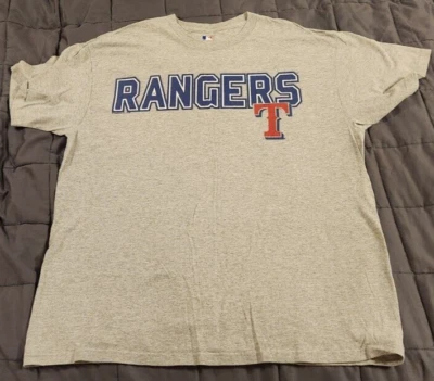 Vintage Texas Rangers MLB Collection XXL LOGO TShirt Baseball Tee GRAY Retro  - Image 1 of 3