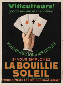 Original Vintage Poster, La Bouillie Soleil, Fertilizer, Poker Card Game 1930 - Picture 1 of 4