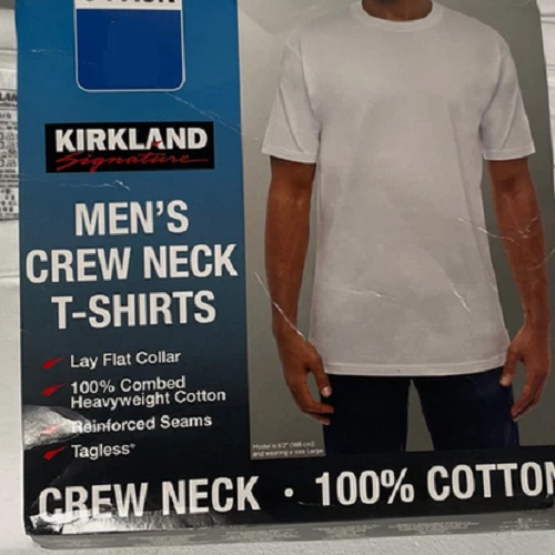 Camiseta Kirkland masculina 5 PACOTES ALGODÃO PESADO gola redonda (BRANCA M) NOVA SEM ETIQUETAS - Imagem 1 de 1
