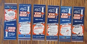 JUEGO COMPLETO DE 6 FUNDAS MATCHBOOK JONES MILK (BUFFALO, NUEVA YORK) -E20 - Imagen 1 de 2