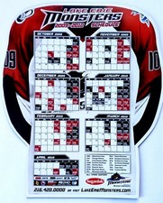 2009-10 LAKE ERIE MONSTERS Magnet Schedule AHL Hockey Quicken Loans Arena MINT