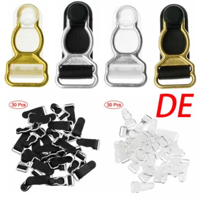 30Pcs Kunststoff Korsett Bein Clip Strumpfband Klemmen Riemen Strapshalter Clips - Bild 1 von 3