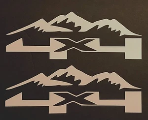 2 SILVER 4X4 OFF ROAD DECALS STICKER 4WD TRUCK Fits FORD CHEVY DODGE TOYOTA GMC - Bild 1 von 1