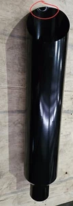 Pila de escape de ahumador de corte de inglete negro brillante de acero inoxidable 4" entrada 7" salida 36" de longitud - Imagen 1 de 2
