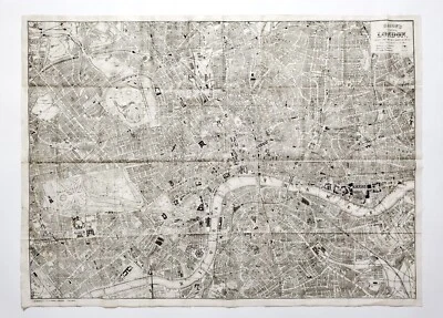 Bacon's New Plan Central LONDRES en lino fino original mapa antiguo 1890 excelente Foto 1 de 4