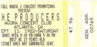 THE PRODUCERS 1982 YOU MAKE THE HEAT TOUR AGORA / ATLANTA TICKET STUB / EX 2 NMT