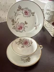 ALKA Bavaria Apoll Trio Teetasse Untertasse Dessertteller Schmetterling Libelle Blume - Bild 1 von 17