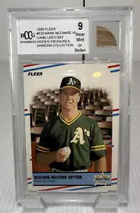 1988 Fleer #629 Mark McGwire " GAME USED BAT" Hidden Treasures - Near Mint 9 - Picture 1 of 2