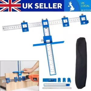 Kitchen Wardrobe Door Handle jig Punch Locator Drill Guide Woodworking Tools UK - Picture 1 of 12