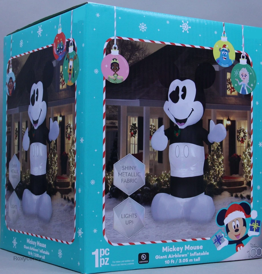 Disney 100th Anniversary 10 ft Mickey Xmas Giant Airblown Inflatable LightUp