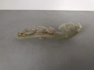 A Modern (Functional) Chinese Hetian Jade Mythical Beast Belt Hook -10.3 cm - Picture 1 of 12