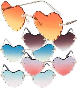 Gafas de sol con forma de corazón diseñador años 80 modernas vacaciones playa mujeres niñas 30564 - Imagen 1 de 21