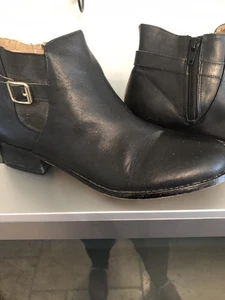 Land’s End Damengröße 8 1/2 schwarze Leder-Bootie - Bild 1 von 13