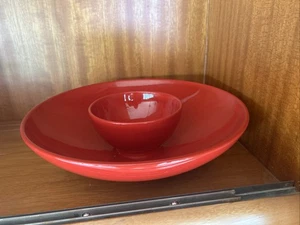 Waechtersbach Germany Large 13” Red Bowl, Serving Chip & Dip & Decorative Bowl - Picture 1 of 2