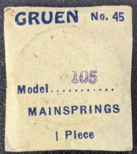 NOS Original Gruen Cal. 105 Uhr Hauptfeder Teil # 45 - Bild 1 von 1