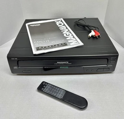 Magnavox CDC-725 Five Disc Stereo CD Carousel + Remote & Manual *For Parts* - Image 1 of 4