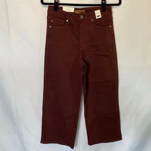 Pantalones de mezclilla para mujer Judy Blue talla 5/27 cintura alta recortados pierna ancha en borgoña - Imagen 1 de 13