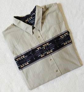 Vtg Men's  Roper Aztec Rodeo Cowboy Button Down Shirt Pearl Snap 3XLT EUC - Picture 1 of 11