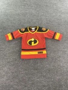 Disney The Incredibles Hockey Jersey Kids Extra Small Red Black Spell Out Logo - Picture 1 of 15