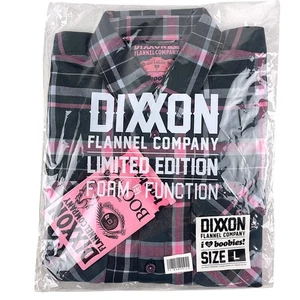 Dixxon Flannel "I LOVE BOOBIES" Mens LARGE KEEP A BREAST Collab 2025 Plaid Shirt - Bild 1 von 15