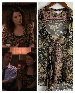 Rare Diane Von Furstenburg VTG Floral Silk Blouse ASO Lorelai Gilmore Girls - Picture 1 of 10