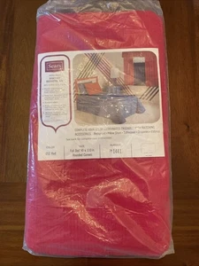 Vintage Sears Perma Preston Ribcord Bedspread Red Full Rounded Corners - Picture 1 of 5