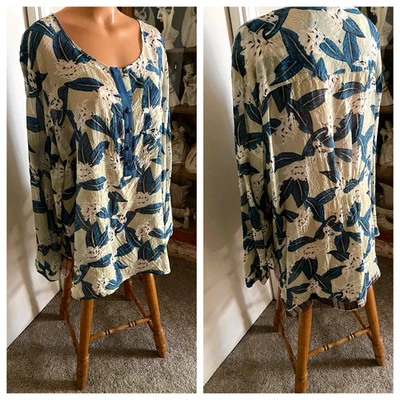 SOFT AROUND EXÓTICO FLORAL CÓMODO RAYÓN TÚNICA TOP CON VIBRACIONES BOHO TALLA GRANDE 3X Foto 1 de 4