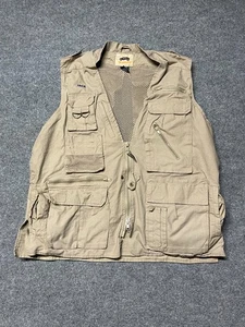 Humvee Vest Mens XL Khaki Safari Fishing Multi Pocket Mesh Lined Outdoor - Picture 1 of 15