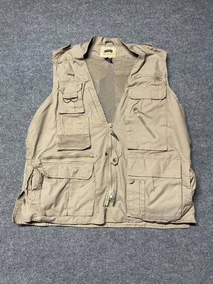 Humvee Vest Mens XL Khaki Safari Fishing Multi Pocket Mesh Lined Outdoor - Image 1 of 4