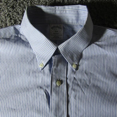Brooks Brothers Shirt Mens 17 6/7  OCBD Oxford Regent Dress Casual - Image 1 of 4