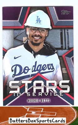 2021 Topps #SIS-7 Mookie Betts Stars in Service - Image 1 of 2