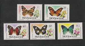 St. Vincent #523-527 VF MNH - 1978 Butterflies - Overprinted Specimen Set  - Picture 1 of 1