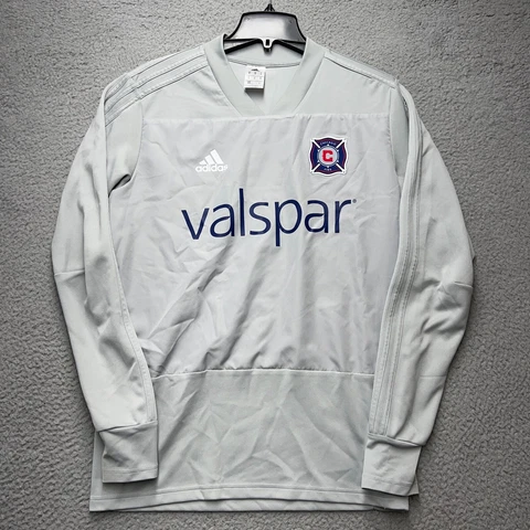 Adidas Chicago Fire Sweater Mens Large Gray Sweater Long Sleeve Valspar Athletic Cover