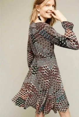 Maeve Monaco Fan Print Dress Size XS Multicolor Geometric Anthropologie - Image 1 of 4