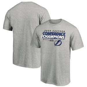 NHL Men's Tampa Bay Lightning Grey 2020 Eastern Conference Champions T-Shirt XL - Picture 1 of 3